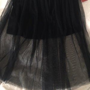 Skirt with Tulle Overlay